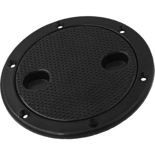 2pcs Marine Deck Plate, 4 Inch Marine Hatch Cover Pull Out Inspection Hatch for Boat Kayak Canoe, Black