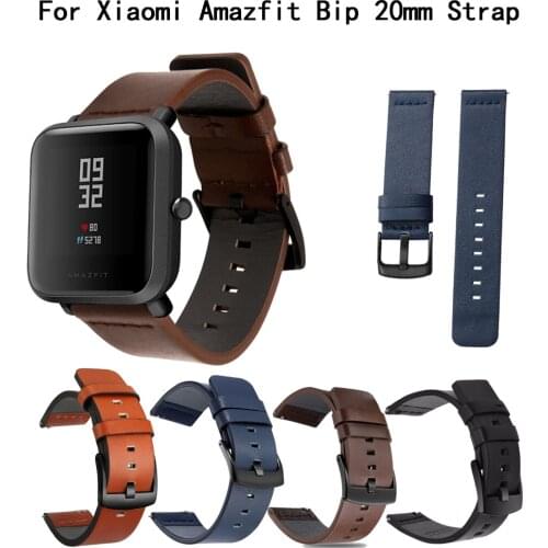 20mm leather strap forAmazfit Bip/Samsung Gear 2 smart watch,22mm for Amazfit stratos 2/Samsung Gear S3 replacement watch strap