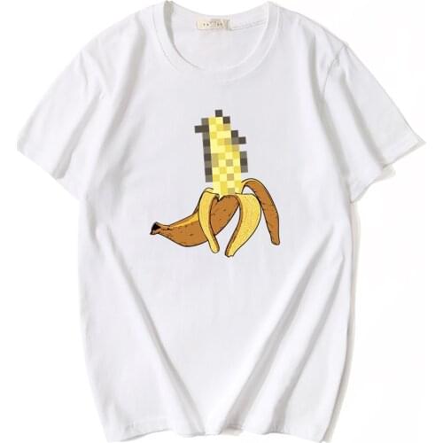 2021 Summer Mens T-shirt 100% Cotton Short Sleeve Men Women T shirt Tops Funny Banana Mosaic Print Men Clothing Tee Streetwear