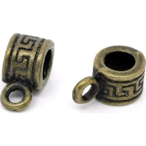 Free Shipping 300pcs Antique Bronze Tone Pattern Bail Beads Findings 10x5mm Jewelry Findings J0419*5