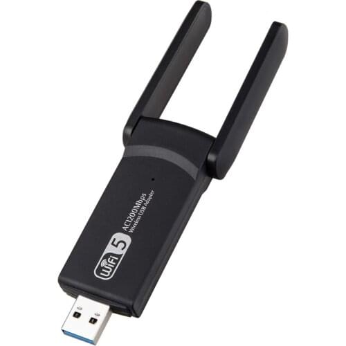 5pcs 1200Mbps USB Wireless Network Card WiFi LAN Adapter 2.4g&5GHZ wifi dongle two antenna