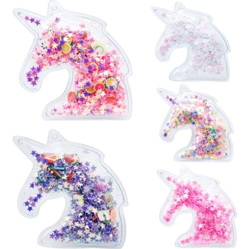 David accessories 65*50mm Animal Transparent Qucksand Shaker Bling Sequins DIY Make Hair Clip Accessories ,20Yc10625