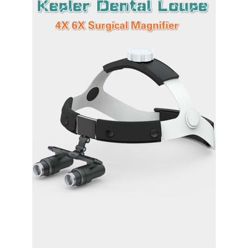 4X 6X Binocular Magnifying Dental Loupe Surgical Kepler Magnifier for Medical Operation Cosmetic Surgery with LED Head Lamp