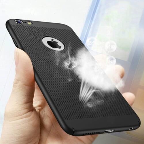 Hollow Heat Dissipation Hard PC Case For iPhone 11 12 XS Max XR X 7 8 6 6S Plus 5 5S SE 12 11Pro max Matte Protector Cover Coque