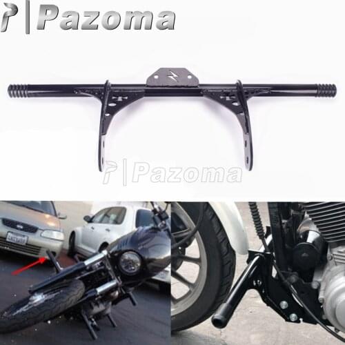 Black Motorcycle Highway Peg Mid Controls Crash Bar Bumper For Harley Dyna Street Bob Low Rider Super Glide Wide Glide 2003-up