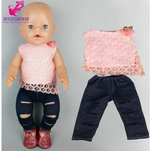 Baby Doll pink lace vest pants for 18 Inch American Generation Girl Doll basic inner clothes
