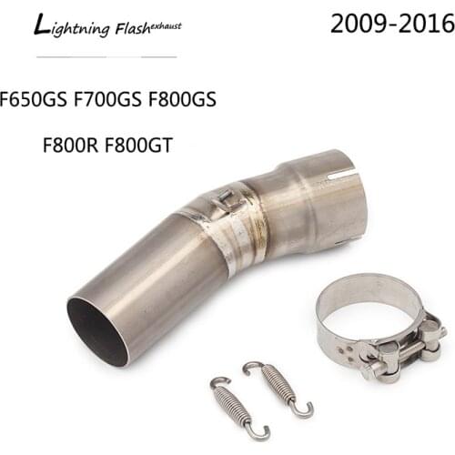 For BMW F650GS F700GS F800GS 2009-2016 Exhaust Pipe Motorcycle Titanium Alloy Mid Link Pipe Slip On Middle F800R F800GT