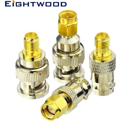 Eightwood SMA to BNC RF Coaxial Adapter Kit SMA to BNC 4 type for Two Way Radio Antenna Connector Baofeng JVC Pioneer