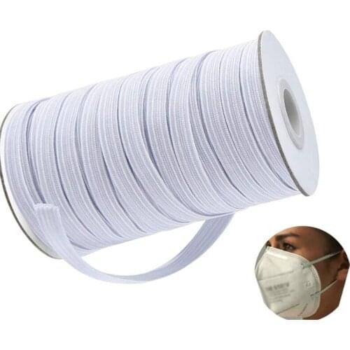 3/5/7/9mm Elastic Band Masks White Black 80-165 Yard High Elastic Flat Rubber Band Waist Band Sewing Stretch Rope DIY Mask Tools