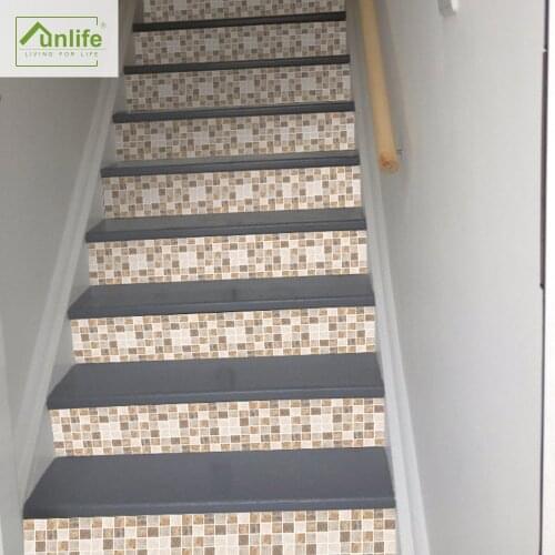 Funlife® Colorful Mosaic Ground Stickers DIY Living Room Stairway Floor Stickers Anti-Slip Stair Sticker for Bathroom Decoration
