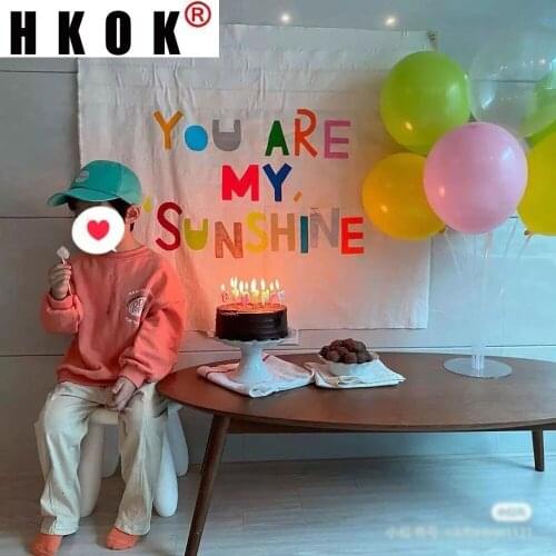 HKOK Birthday Tapestry Wall Rugs Wall Hanging Fabric Mural Background Cloth Towel Beach Fabric Blanket Dorm Living Home Decor