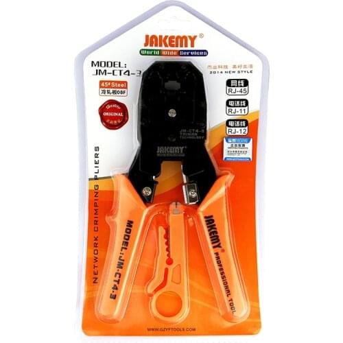 JAKEMY Network 4P 6P 8P Crimping Tool Wire Cable Cutter Crimping Pliers Alicates Pince Electrician Tools