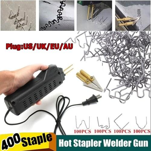 Car Bumper Dashboard Repair Tool Welding Repair Kit Welder Gun Repair Motorcycle Plastic Hot Staplers with 400 Staple