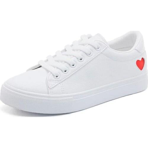 Women Canvas Shoes Women Casual Flats Heart Lace-up Fashion Ladies Spring/Autumn Shoes designer White Sneakers EUR Size 36-42
