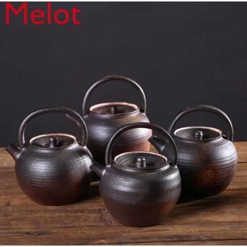 Jingdezhen Handmade Firewood Kiln Kettle Ceramic Lifting Handle Tea Brewing Pot Ceramic Pot Electric Ceramic Stove Tea Cooker