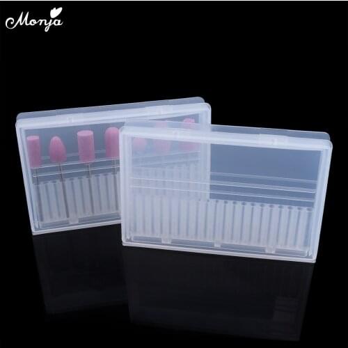 Monja 20 Slots Storage Box For Nail Drill Bit Holder Display Container Organizer Manicure Nail Art Tools Home DIY