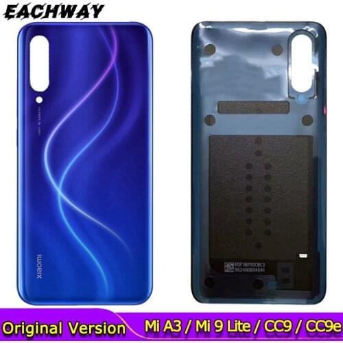 For Xiaomi Mi 9 lite Battery Cover Panel Rear Door Housing Case With Adhesive cc9e cc9 Back Glass For Xiaomi Mi A3 Battery Cover