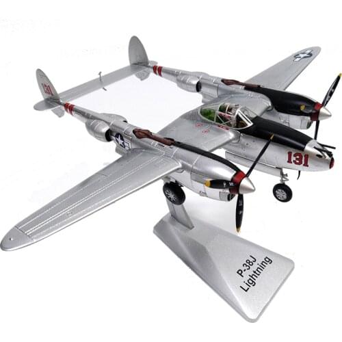 1/48 Scale Alloy Fighter P-38 US Air Force Aircraft P38 Lightning Model Toys Children Kids Gift for Collection Desk Decoration
