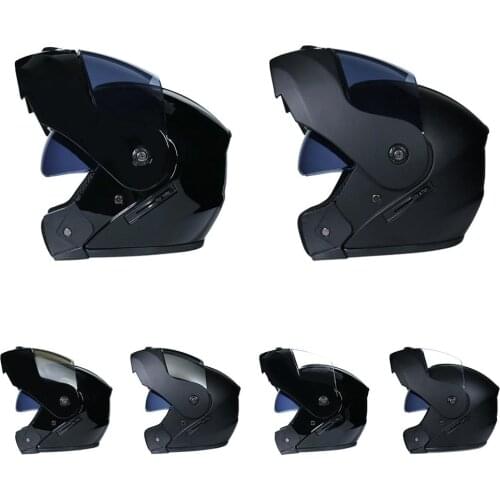 M/L/XL Unisex Motorcycle Black Full Face Flip Up Helmet Outdoor Riding Safety Hat Locomotive Off-Road Anti-fall Head Protector