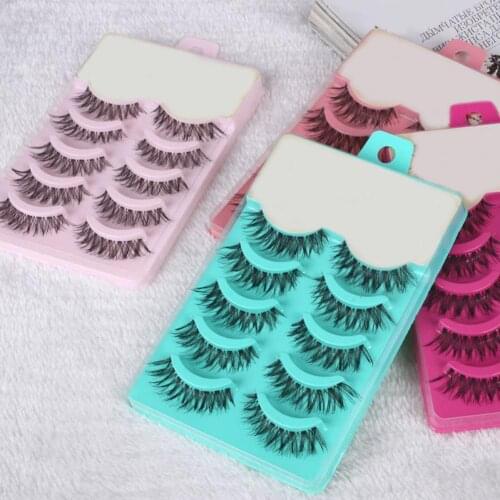 5 Pairs New Fashion Women Soft Natural Long Cross Fake Eye Lashes Handmade Thick False Eyelashes Extension Beauty Makeup Tools