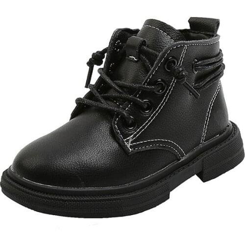 2020 New Winter Children Shoes PU Leather Waterproof Martin Boots Brand Kids Snow Boots Girls Boys Fashion Sneakers Rubber Boots