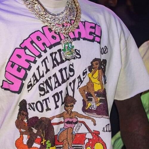 Hillbilly New Arrival Hip Hop Style Unisex Loose Tshirts White Printed Short Sleeve Cotton Graphic Tees Ins Fashion Streetwear