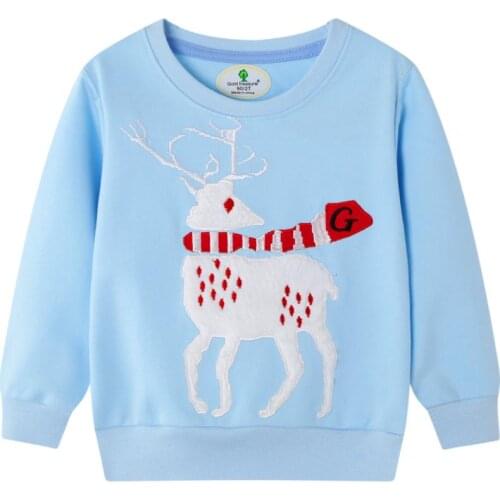 Autumn Winter Girls Sweatshirts With Animals Embroidery Kids Costume Kids Pullovers