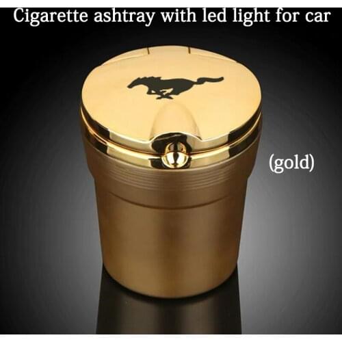 Led Lights Car Ashtray With Creative Cover Personality Multi-Function Interior For ford mustang gt