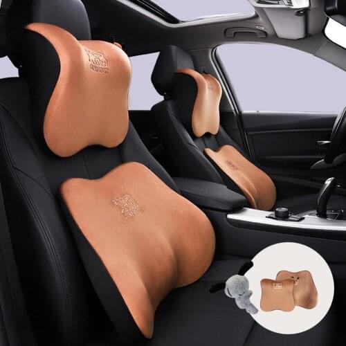 3D Memory Foam Car Neck Pillow Car Seats Headrest Waist Support Auto Neck Rest Headrest Cushion Seat Pillow Car Accessories