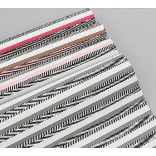 A4 Stripe Artificial Synthetic PU Leather Sheet Fabric For DIY Bag Hairbows Sewing Materials