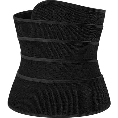 Long Torso Waist Trainer Short for Women Men Sweat Slimming Belt Free Size Body Wraps Weight Loss Sauna Belt Waist Support Black