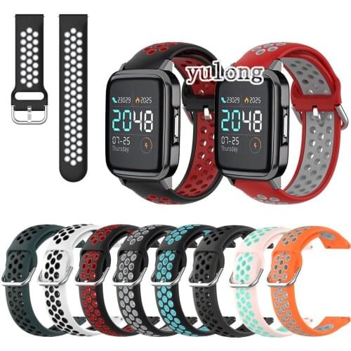 Colorful Soft Silicone Breathable Watch Band Strap For Haylou LS02 Smart Watch Repleacement Sport Wristband Correa 20mm