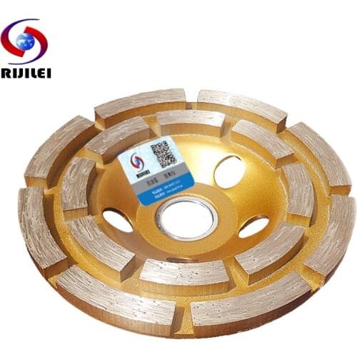 RIJILEI 4 Inch 100mm Diamond Double Row Grinding Wheel Disc Bowl Shape Grinding Cup Concrete Granite Stone Ceramics Tools MX34
