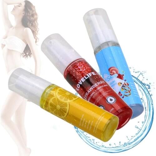 30ml Strawberry Lemon Flavoured Edible Anal Vaginal Lubricant Smooth Oil Lube reduce friction or pain prolong sex time sex gifts