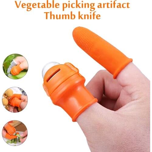 Silicone Finger Protectors Fingerstall With Blade For Vegetable Fruits Finger Sleeve Cover Labor-Saving Garden Work Supplies