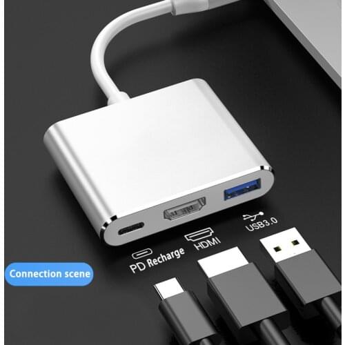 Thunderbolt 3 USB C HUB To HDMI-Compatible 4K USB-C Doce With PD For MacBook Samsung Adapter USB Type C Hub Aluminum Splitter