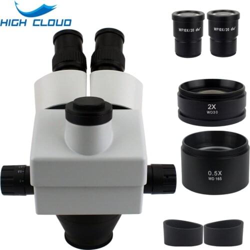 3.5X 90X 7X-45X Simul-Focal Trinocular Microscope 0.5x 2.0x Auxiliary Lens+ Zoom Stereo Microscope Head White