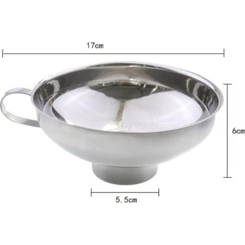 Stainless Steel Wide Mouth Canning Funnel Salad Dressing Funnel Oil Leak Hopper Filter Kitchen Cooking Tools