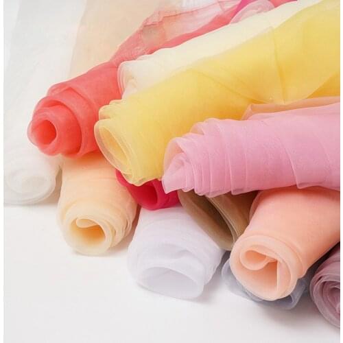 Voile per metre 150cm Wide Craft wedding Material 38 Colours Organza Fabric Crystal