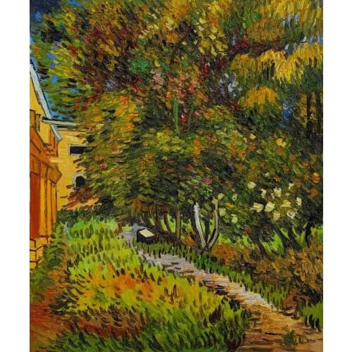 High quality Oil painting Canvas Reproductions Asylum and Garden by Van Gogh Painting hand painted