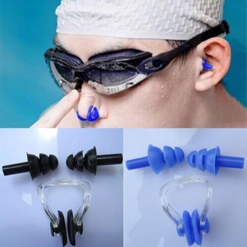 Soft Silica Gel Swimming Clip Earplugs Suit Nasal Congestion Waterproof Non-slip Tympanitis Equipment Adult Children