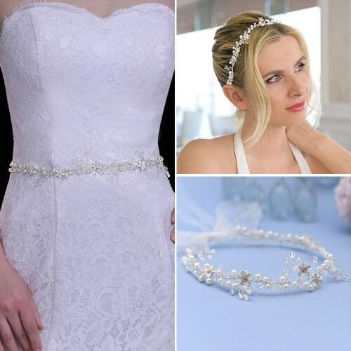 ZMSH347 Wedding Accessories Dress Belt Flowers for Dresses Womens Belts Fashion Bridal Belts For Women Belt with Rhinestones