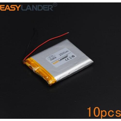 10pcs/Lot 3.7V 2500mAh 844858 Rechargeable li Polymer Li-ion Battery For mouse recorder speaker RC Tachograph headephone Remote