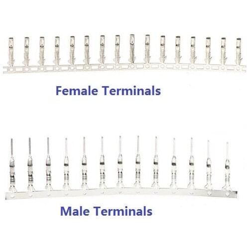 100pcs Crimp Terminal Female / Male needle contact pins Tin plate for 2.54 mm Rectangular Housing Connector Receptacle dupont