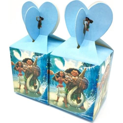 12/24/36/48 Pcs/lot Moana Gift Boxes Moana Theme Birthday Party Decorations Baby Shower Party Supplies Moana Candy Boxes Supply