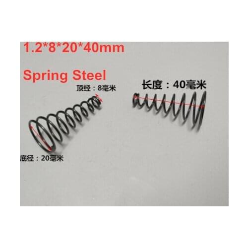 4pcs/lot 1.2*8*20*40mm Spring steel conical coil springs,conical spiral compression spring