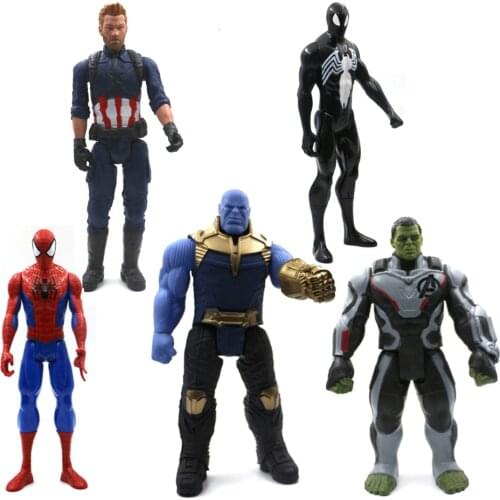 30 Cm Marvel Avengers Jouets Thanos Hulk Buster Spiderman Iron Man Captain America Thor Wolverine Black Panther Figurine Poupées