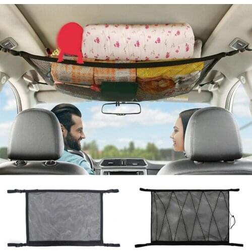 Car Roof Storage Net Pocket Safe Stable And Not Falling Ceiling Storage No Space Double Layer Design