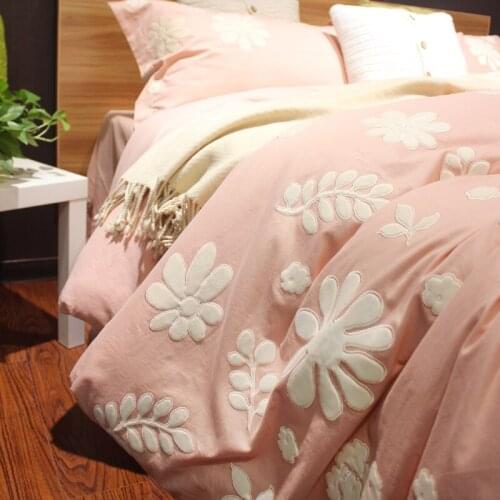 Pink 80S Egyptian cotton Embroidery Royal Bedding sets Queen King Wedding Duvet cover Bed sheet set Pillowcases 4pcs blue white