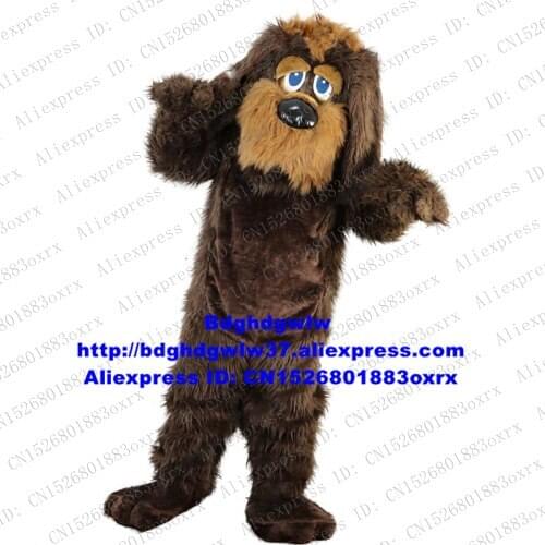 Brown Long Fur Teddy Dog Basset Hound Dog Dachshund Beagle Cocker Spaniel Mascot Costume Adult Commercial Strip Show zx1693